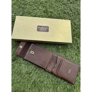 Vintage 1950s Prince Gardner Bifold Wallet Banker Brown Top Grain Cowhide New